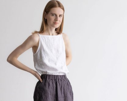 Square Summer Linen Vest - Image 5