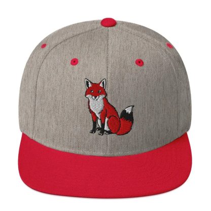 Red Fox Embroidered Colorblock Baseball Cap - Image 6