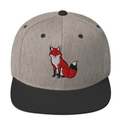 Red Fox Embroidered Colorblock Baseball Cap - Image 5