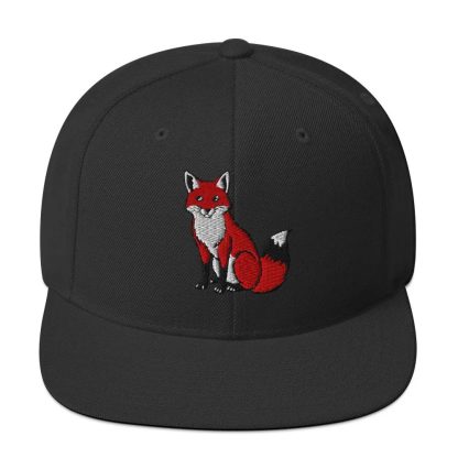 Red Fox Embroidered Colorblock Baseball Cap - Image 3