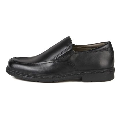 Men's black leather slip-on loafers