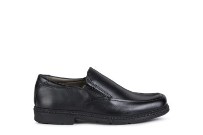 Men's black leather slip-on loafers - Image 5