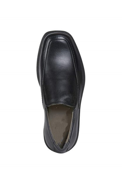 Men's black leather slip-on loafers - Image 2