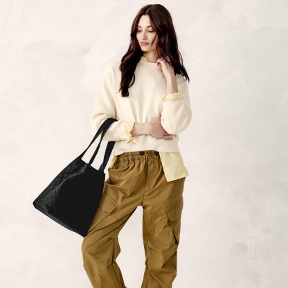 Large-capacity diamond-patterned tote bag - Image 2