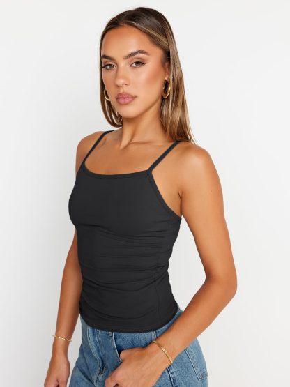 Women's Black Spaghetti Strap Camisole - Image 5