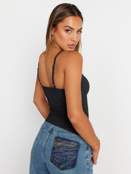 Women's Black Spaghetti Strap Camisole - Image 4