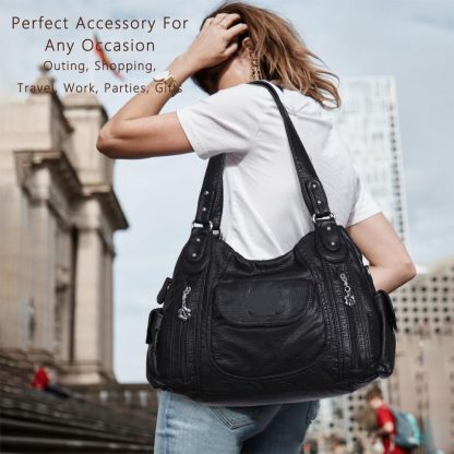Retro distressed style multi-back women's bag - Image 6