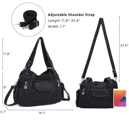 Retro distressed style multi-back women's bag - Image 3