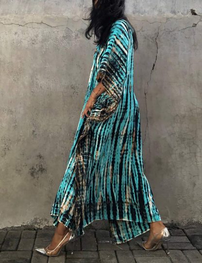 Tie-dye gradient robe dress - Image 7