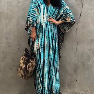 Tie-dye gradient robe dress