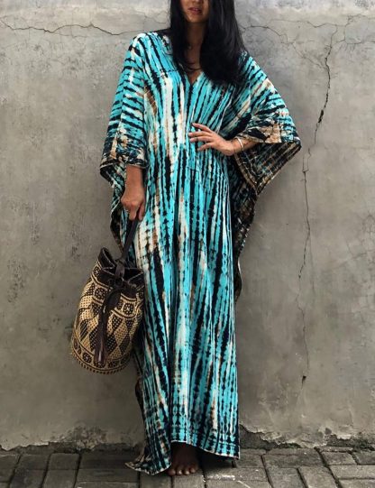 Tie-dye gradient robe dress