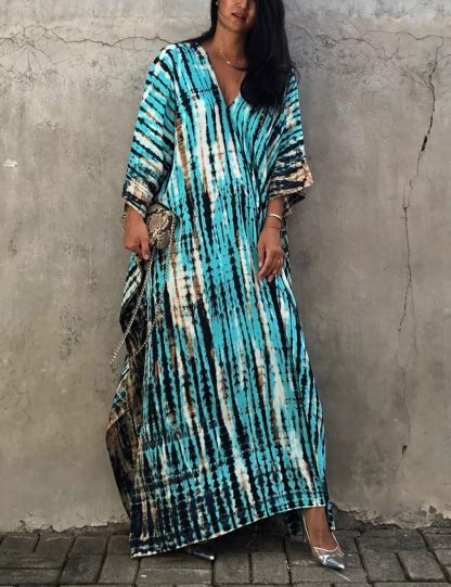 Tie-dye gradient robe dress - Image 4