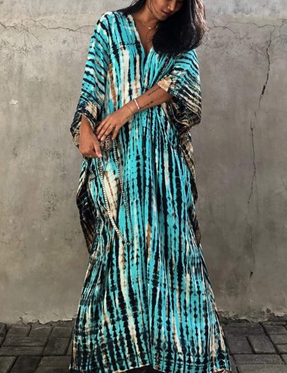 Tie-dye gradient robe dress - Image 3