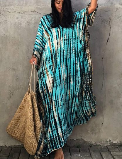 Tie-dye gradient robe dress - Image 2