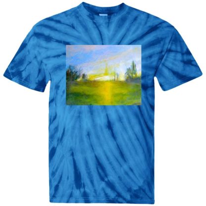 Tie-dye art landscape print T-shirt - Image 3