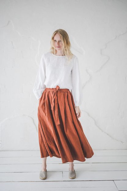 Women's Linen Tie-Waist Maxi Skirt - Image 3