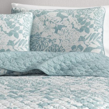 Blue and white yarn-dyed jacquard bed cover three-piece set - Image 12