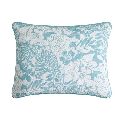 Blue and white yarn-dyed jacquard bed cover three-piece set - Image 4