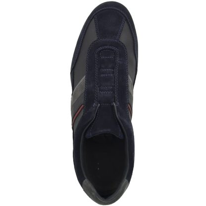 Men's Navy Suede and Mesh Stripe Sneakers - Image 5