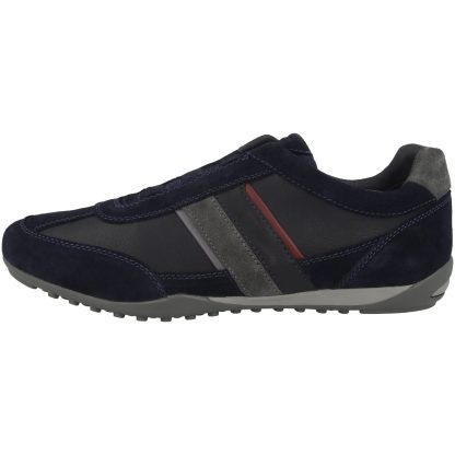 Men's Navy Suede and Mesh Stripe Sneakers - Image 3