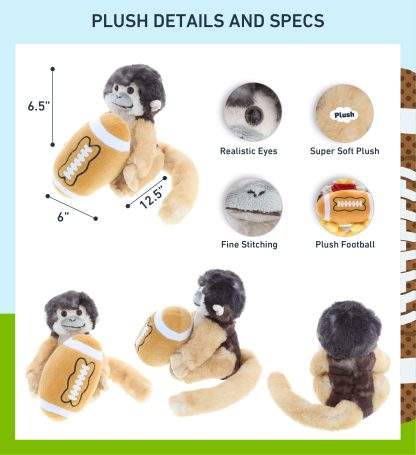 Cute monkey holding a football plush toy - Image 2