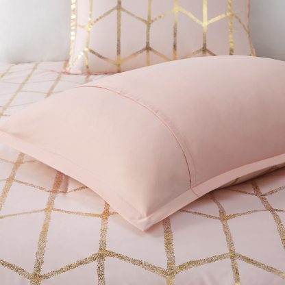 Blush and gold geometric bedding - Image 5
