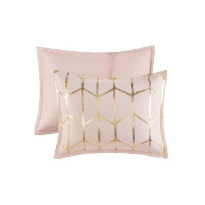 Blush and gold geometric bedding - Image 2