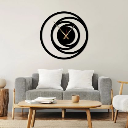 Minimalist nested ring wall clock