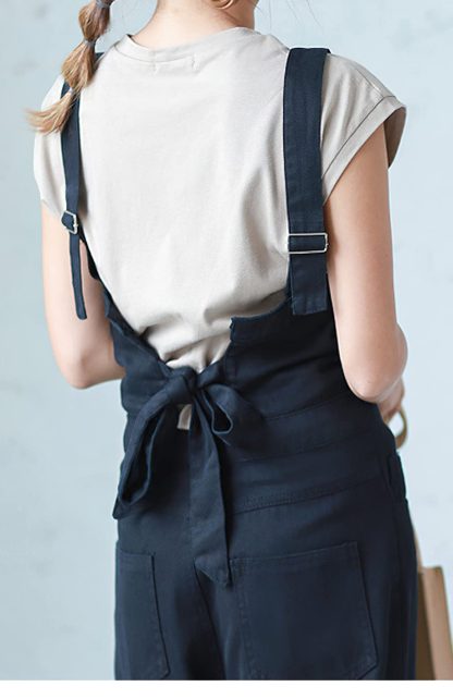 Women's button-down wide-leg denim overalls - Image 6