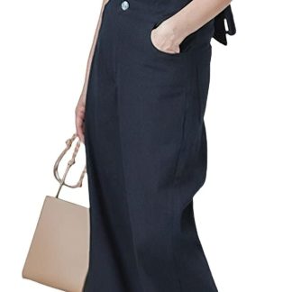 Women's button-down wide-leg denim overalls