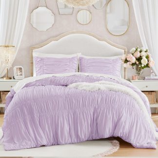 Ruffled lilac bedding set