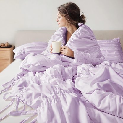 Ruffled lilac bedding set - Image 2