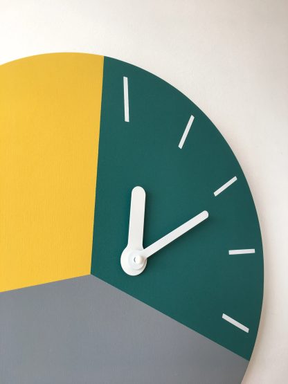 Teal and Mustard Wall Clock - Image 4