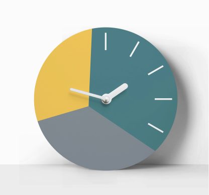 Teal and Mustard Wall Clock - Image 3