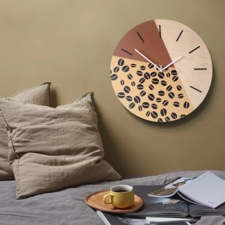 Coffee bean element splicing wall clock