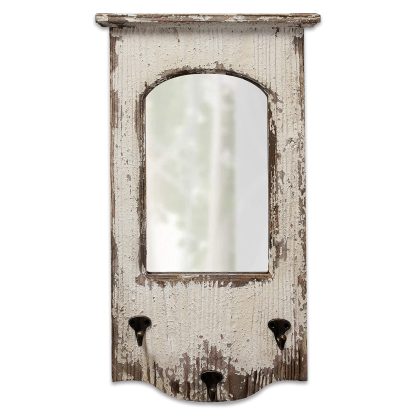 Retro distressed solid wood mirror hook integrated ornament - Image 10