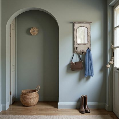 Retro distressed solid wood mirror hook integrated ornament - Image 5
