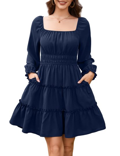 French square neck waist cake skirt - Image 5