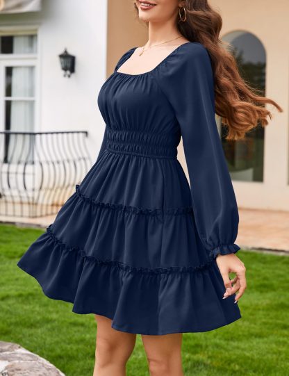 French square neck waist cake skirt - Image 2