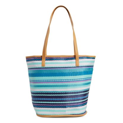 striped woven tote bag - Image 4