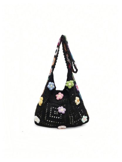 Handmade Crochet Floral Bag - Image 7