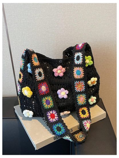 Handmade Crochet Floral Bag - Image 3