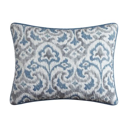 Blue and white paisley pattern three-piece bed cover set - Image 9