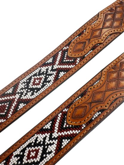Indian style hand-beaded carved belt - Image 8