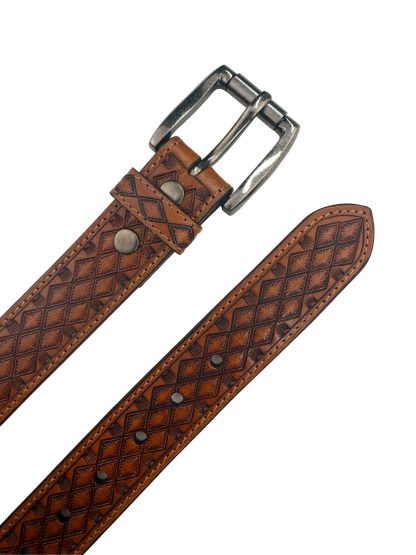 Indian style hand-beaded carved belt - Image 2