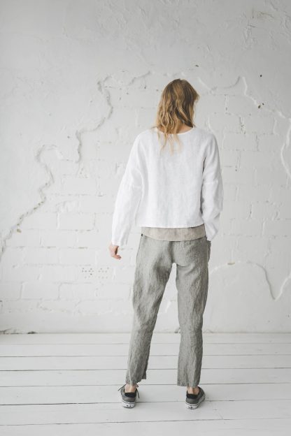 Women's Linen Striped Harem Pants - Image 2