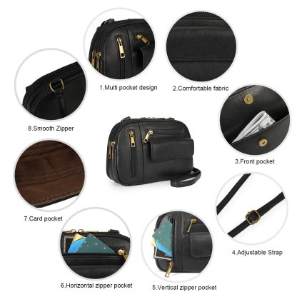Retro black and gold style crossbody bag - Image 3