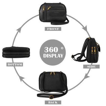 Retro black and gold style crossbody bag - Image 2