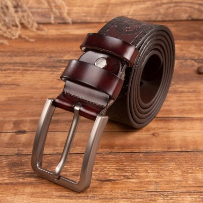 Vintage carved leather belt - Image 2