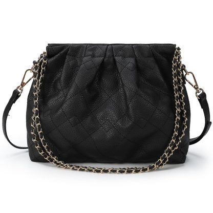 Light luxury diamond chain pleated crossbody bag